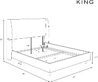 433BEDZMWHT King White Square Bed Frame- Zuma-8
