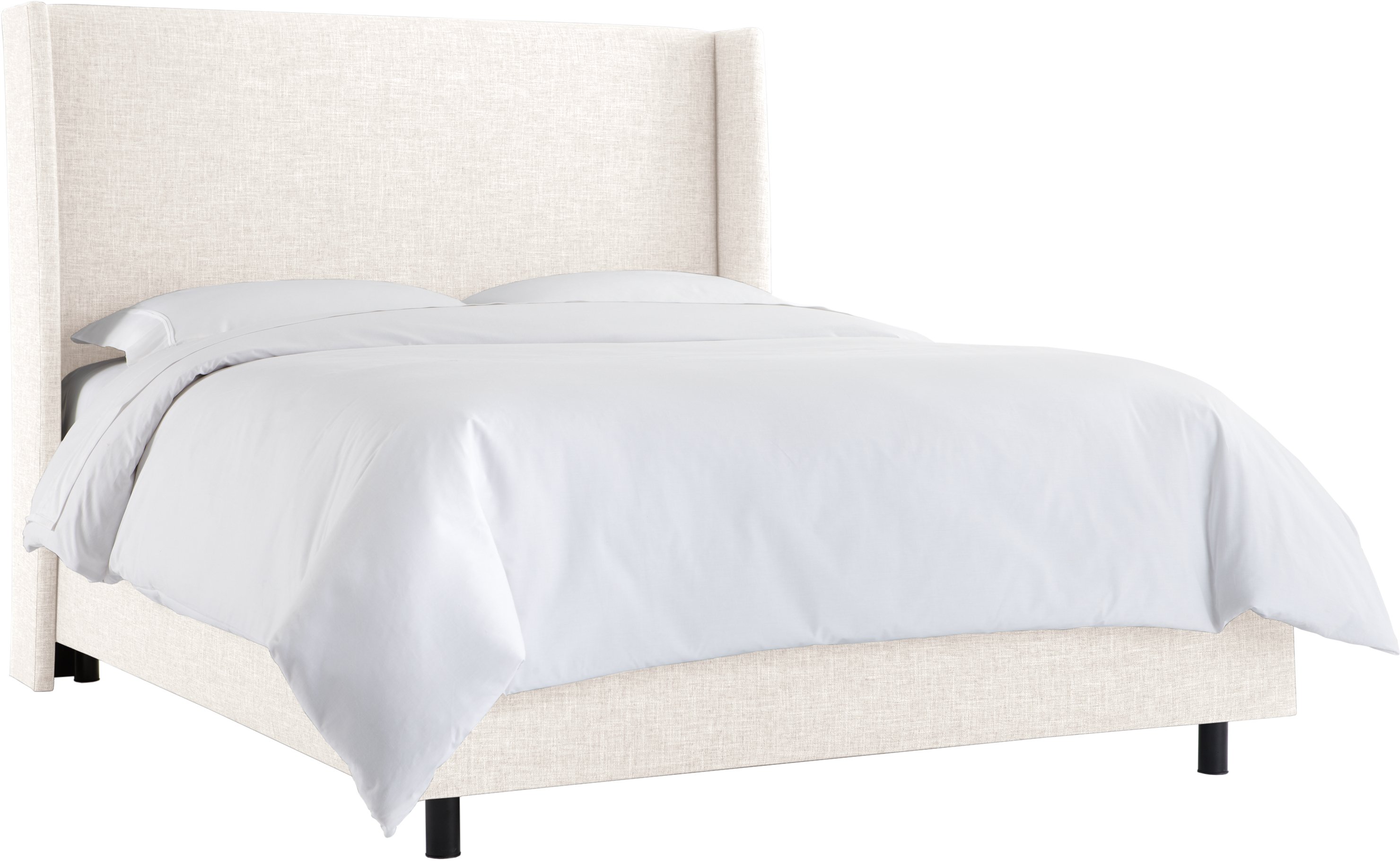 432BEDZMWHT Queen White Square Bed Frame- Zuma-4