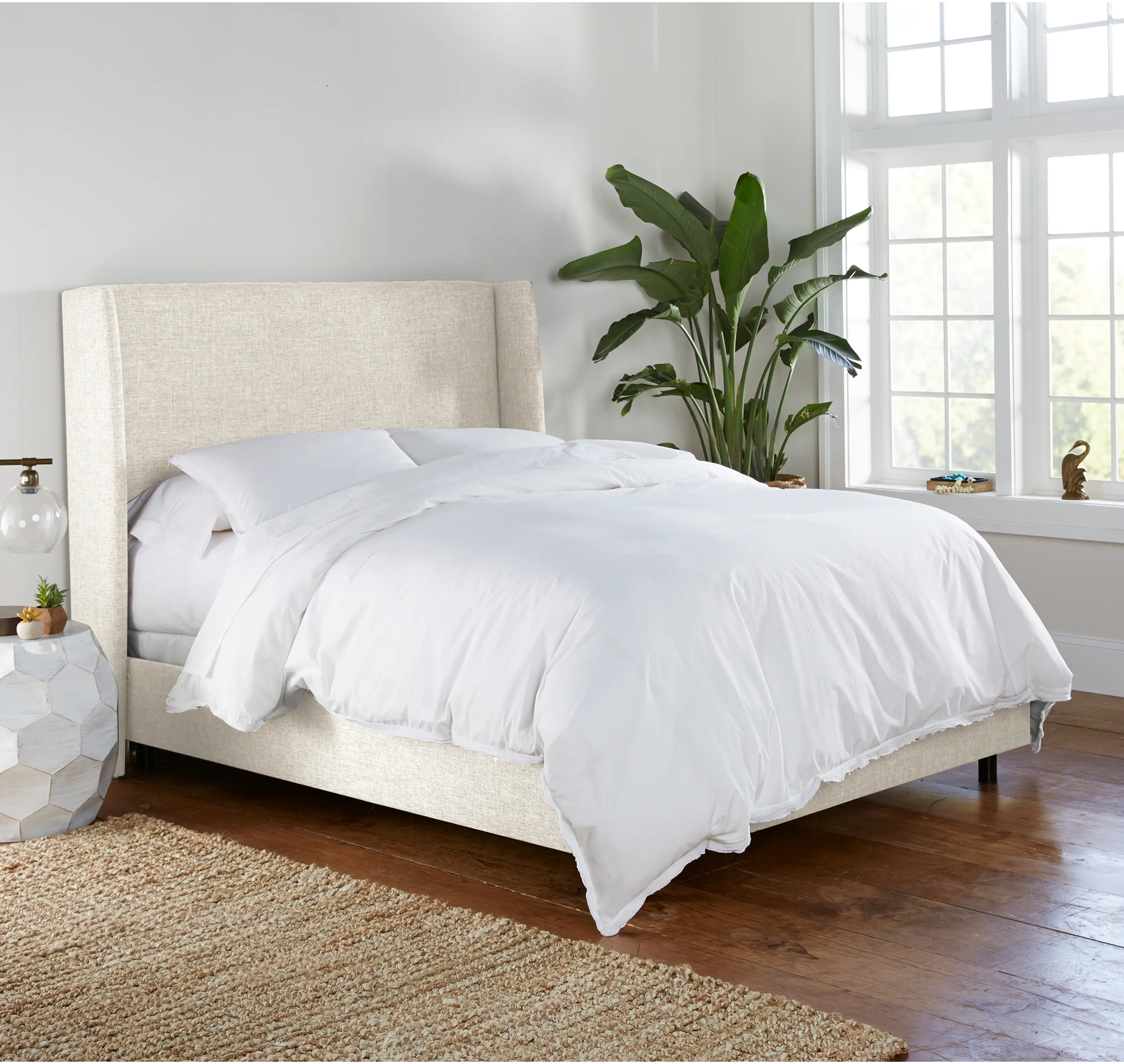 431BEDZMWHT Full White Square Bed Frame- Zuma-1