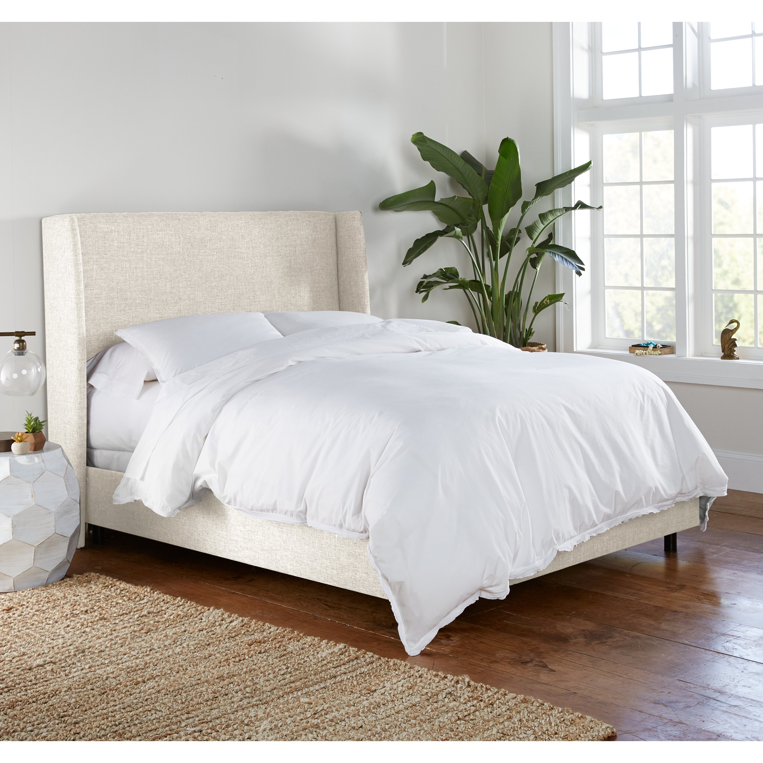 430BEDZMWHT Twin White Square Bed Frame- Zuma-1