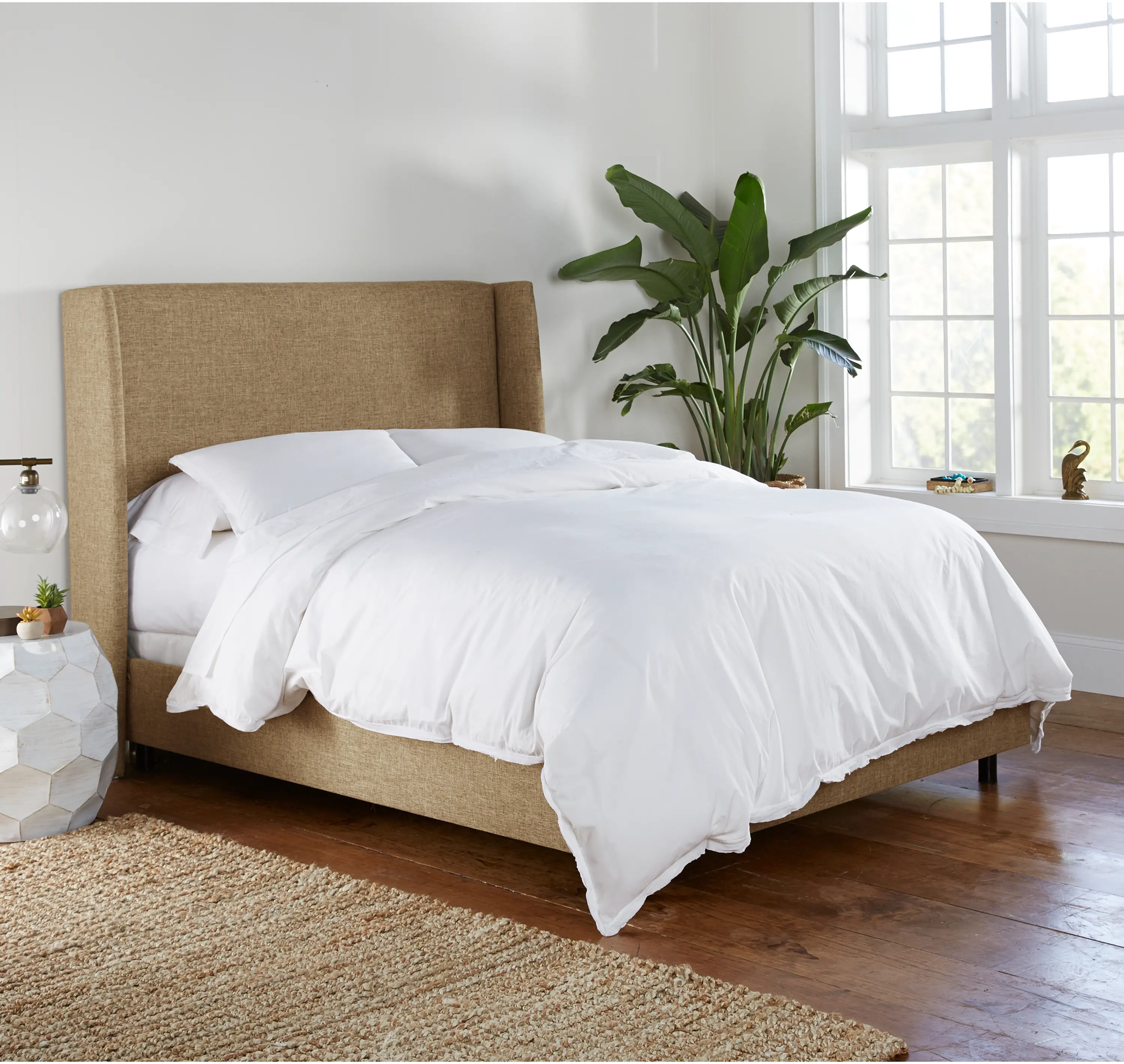 434BEDZMLNN California King Linen Square Bed Frame- Zuma-1