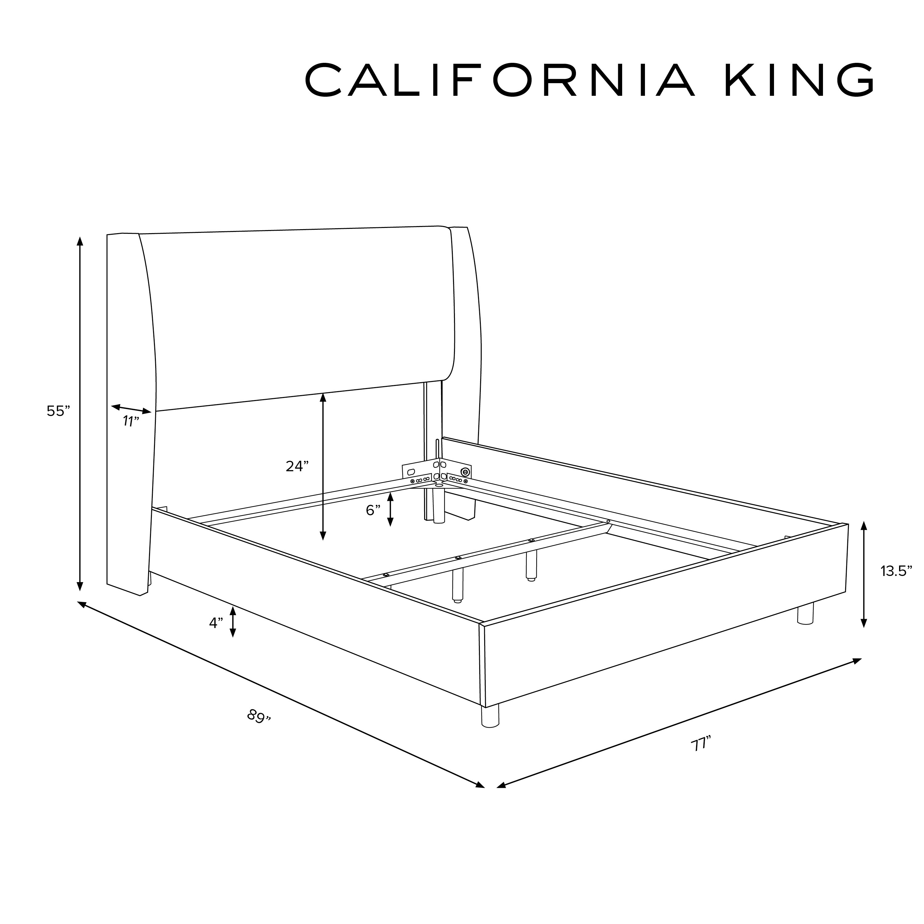 434BEDZMLNN California King Linen Square Bed Frame- Zuma-8