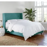 432BEDZMPCC Queen Blue Square Bed - Zuma Peacock