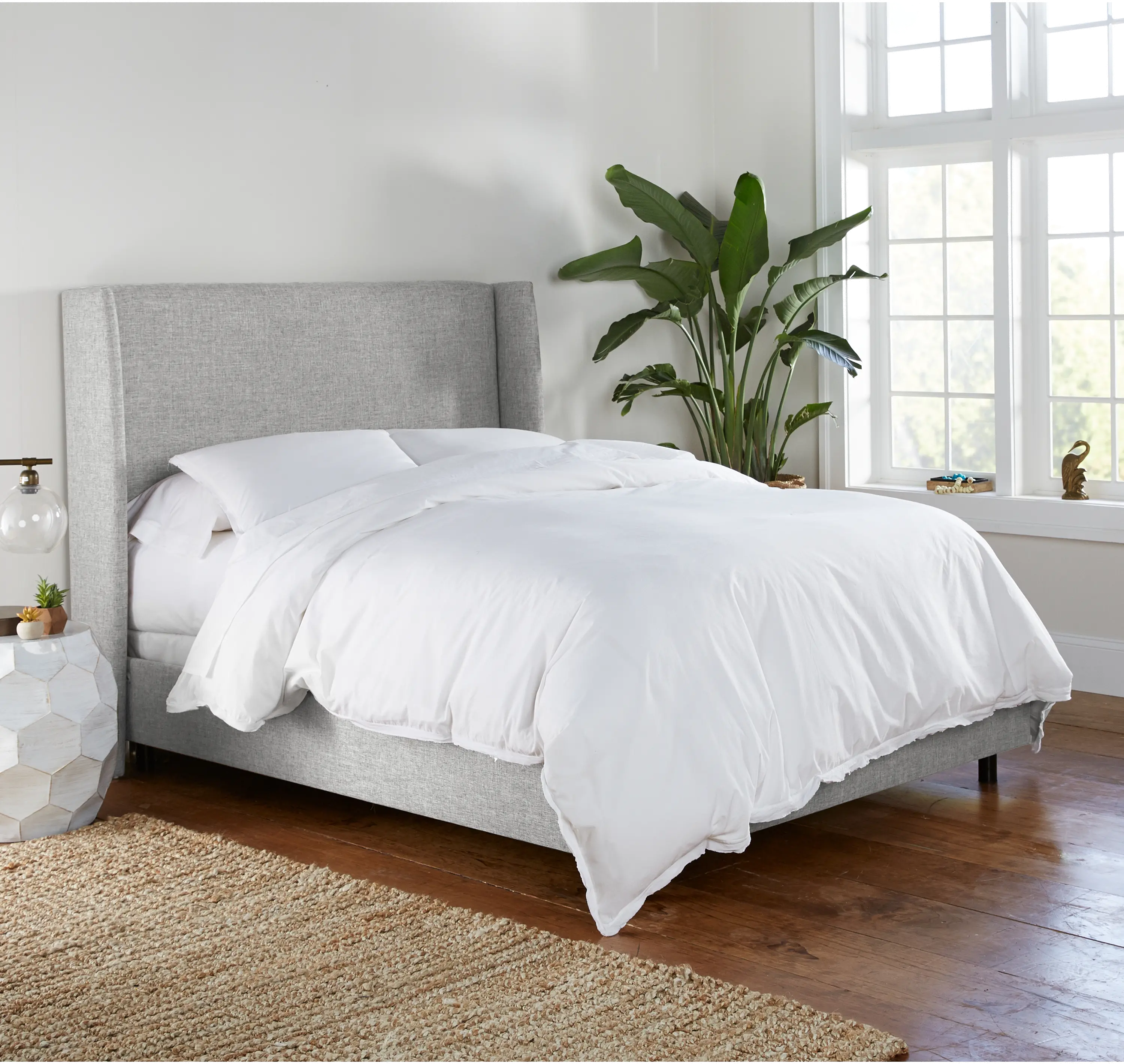 434BEDZMPMC California King Gray Square Bed - Zuma Pumice-1