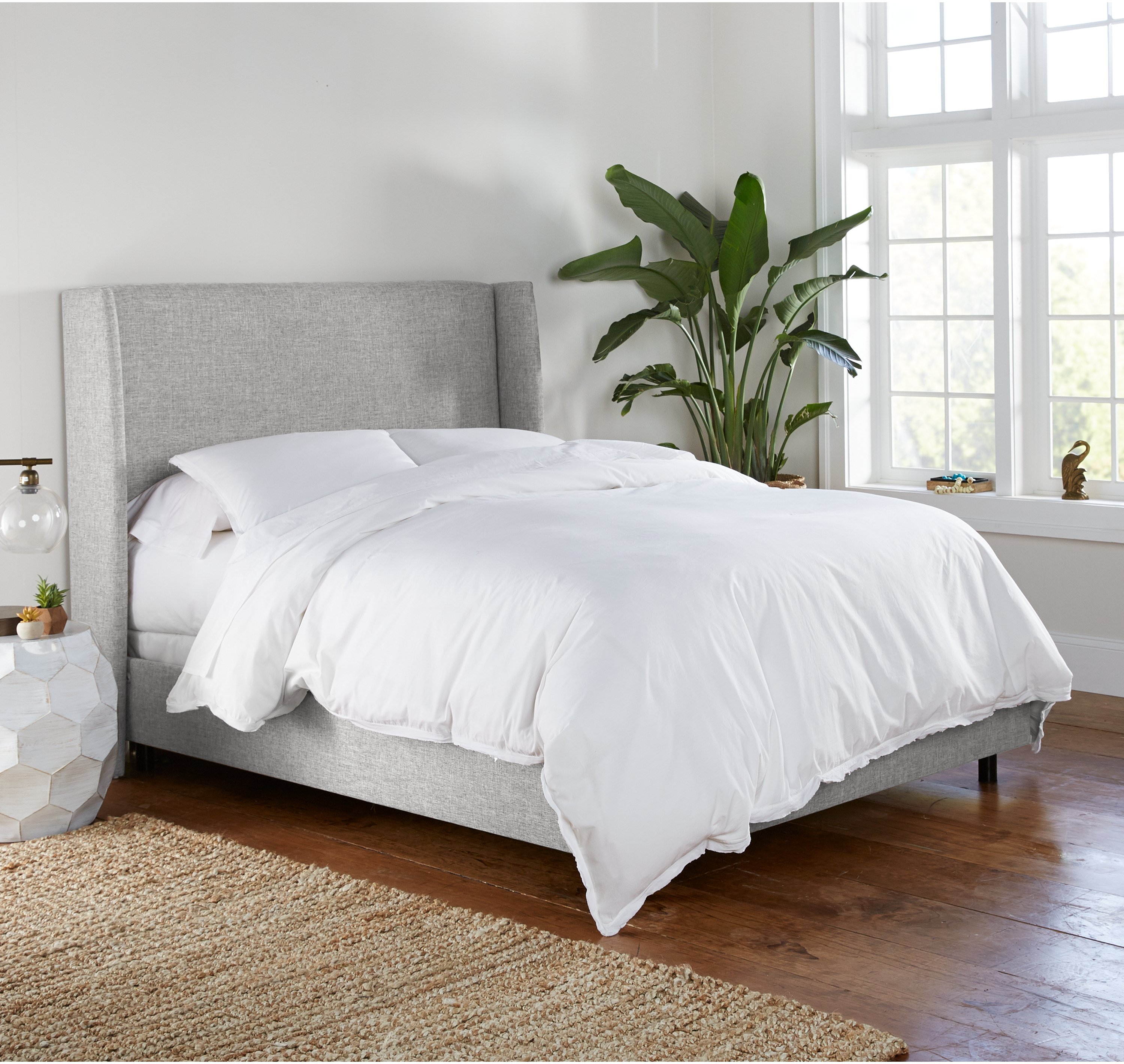 431BEDZMPMC Full Gray Square Bed - Zuma Pumice-1