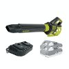 Sun Joe Cordless Brushless Turbine Jet Leaf Blower with Two 24V Batteries