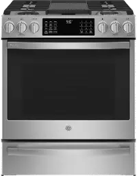 P2S930YPFS GE Profile 30 Inch Dual Fuel Slide In Smart Range - Stainless Steel