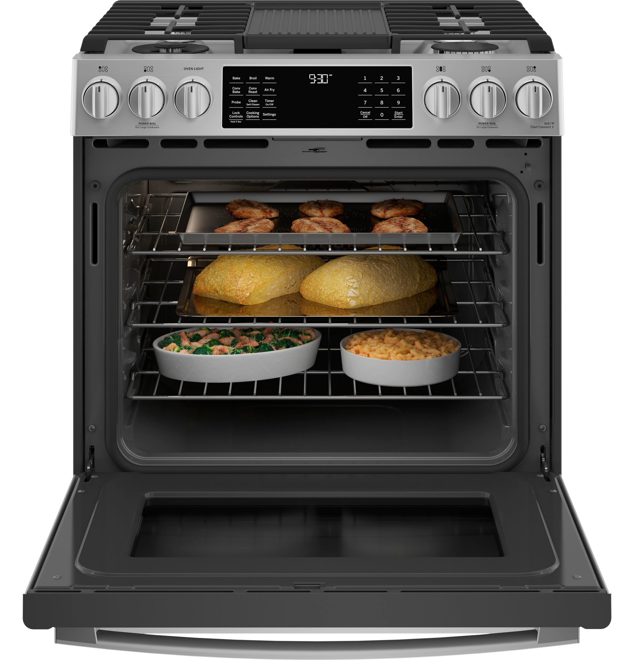P2S930YPFS GE Profile 30 Inch Dual Fuel Slide In Smart Range - Stainless Steel-2