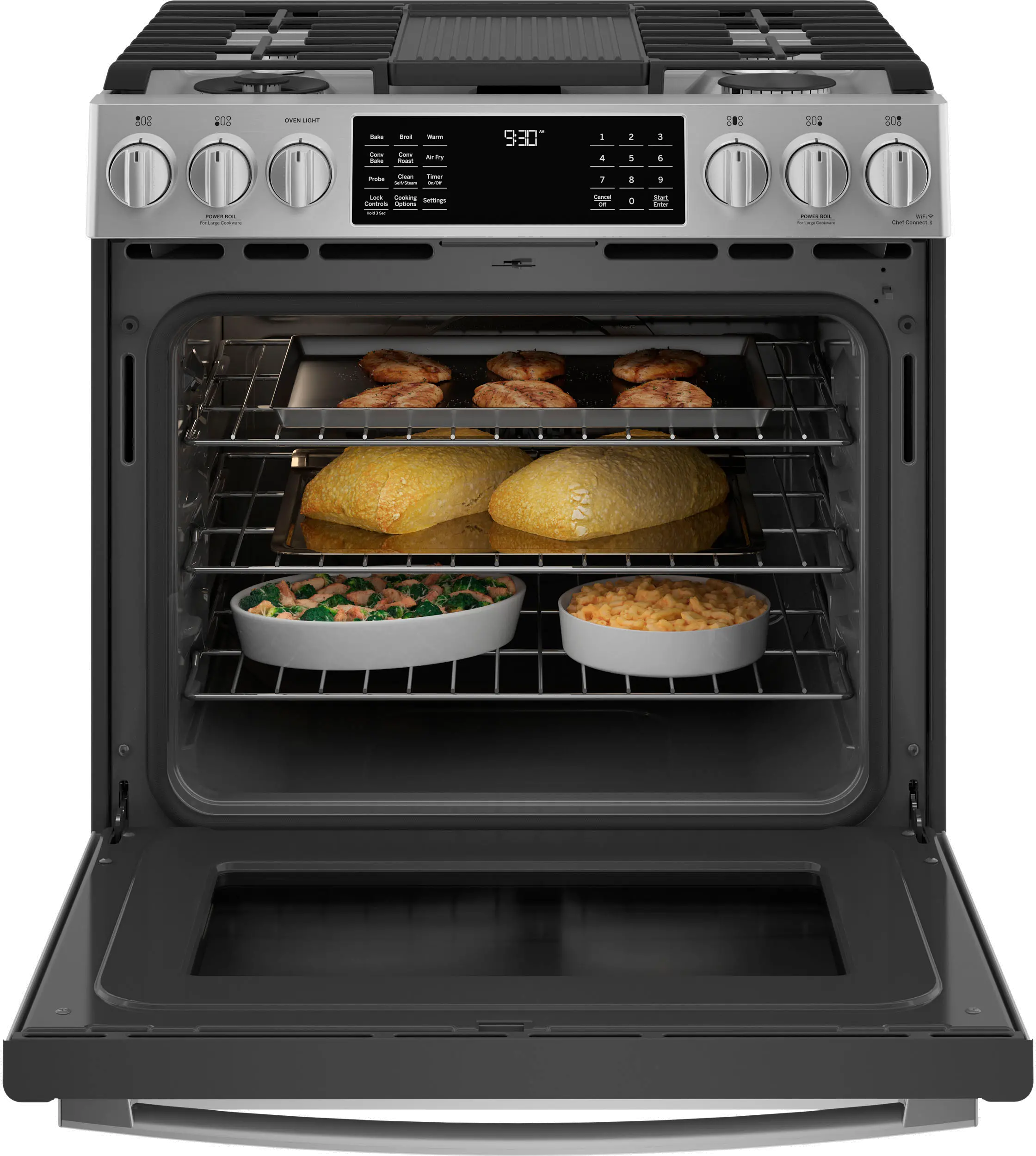 P2S930YPFS GE Profile 30 Inch Dual Fuel Slide In Smart Range - Stainless Steel-2