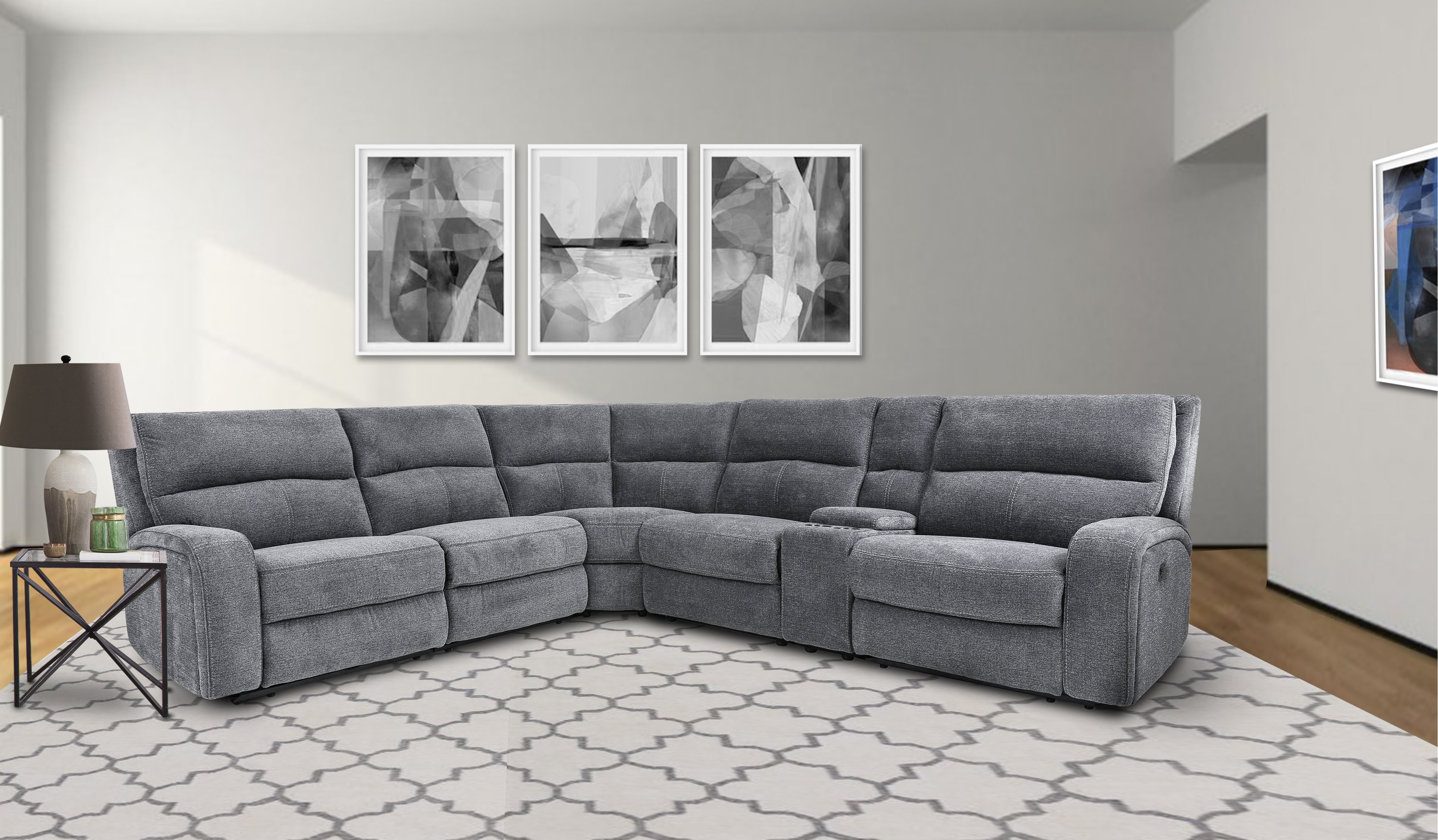 Bizmark Gray 6 Piece Power Reclining Sectional - Star-2