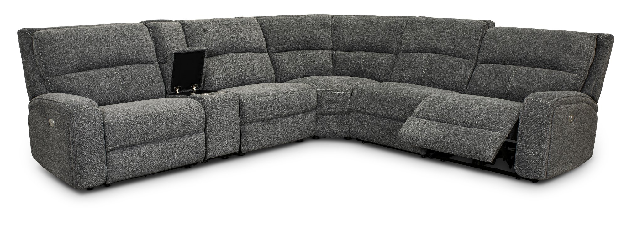 Bizmark Gray 6 Piece Power Reclining Sectional - Star-3