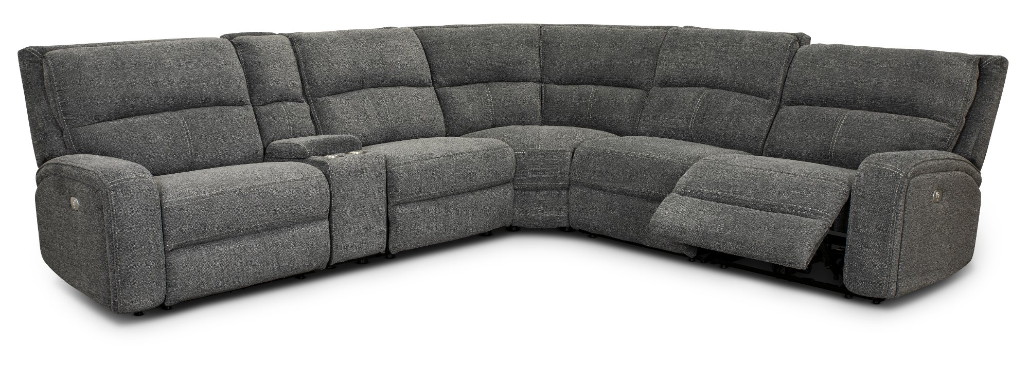 Bizmark Gray 6 Piece Power Reclining Sectional - Star-4