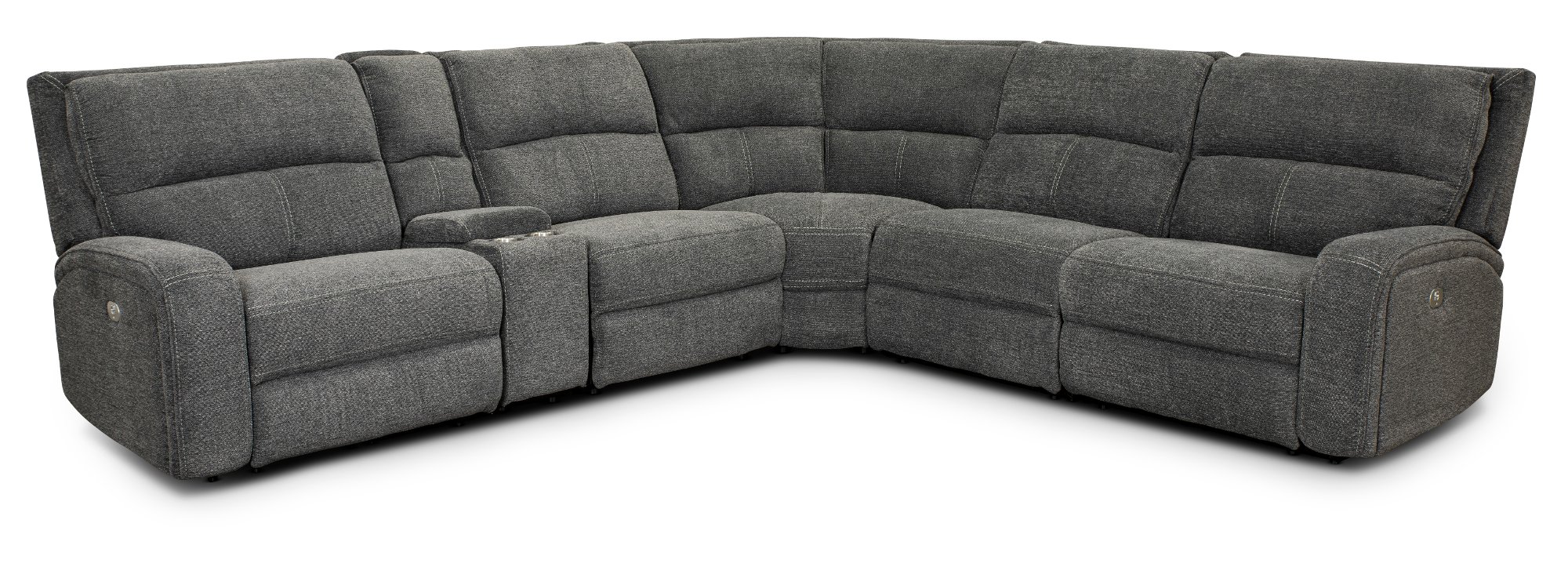 Bizmark Gray 6 Piece Power Reclining Sectional - Star-5