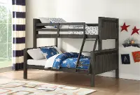 Farmhouse Gray Twin over Full Bunk Bed - Barn Door