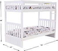 Classic White Twin-over-Twin Bunk Bed-5