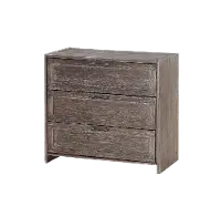 Farmhouse Brushed Brown 3 Drawer Chest - Barn Door