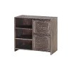 Brushed Brown 2 Drawer Chest with Shelves - Barn Door