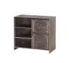 Brushed Brown 2 Drawer Chest with Shelves - Barn Door