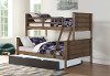 Amber Brown Twin over Full Bunk Bed with Trundle