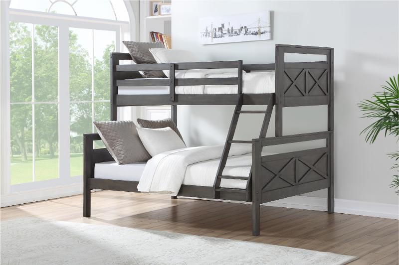 Contemporary Rustic Gray Twin Over Full, Bunk Beds For Less Than 200