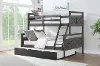 Rustic Gray Twin over Full Bunk Bed with Twin Trundle