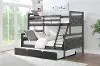 Rustic Gray Twin over Full Bunk Bed with Twin Trundle