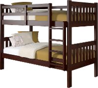 Classic Brown Twin over Twin Bunk Bed - Mission-2