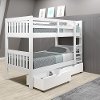 Classic White Twin Bunk Bed with Storage Drawers - Mission