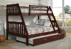 Classic Brown Twin over Full Bunk Bed with Trundle - Mission