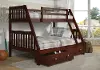 Brown Twin over Full Bunk Bed with Storage Drawers - Mission