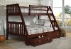 Brown Twin over Full Bunk Bed with Storage Drawers - Mission