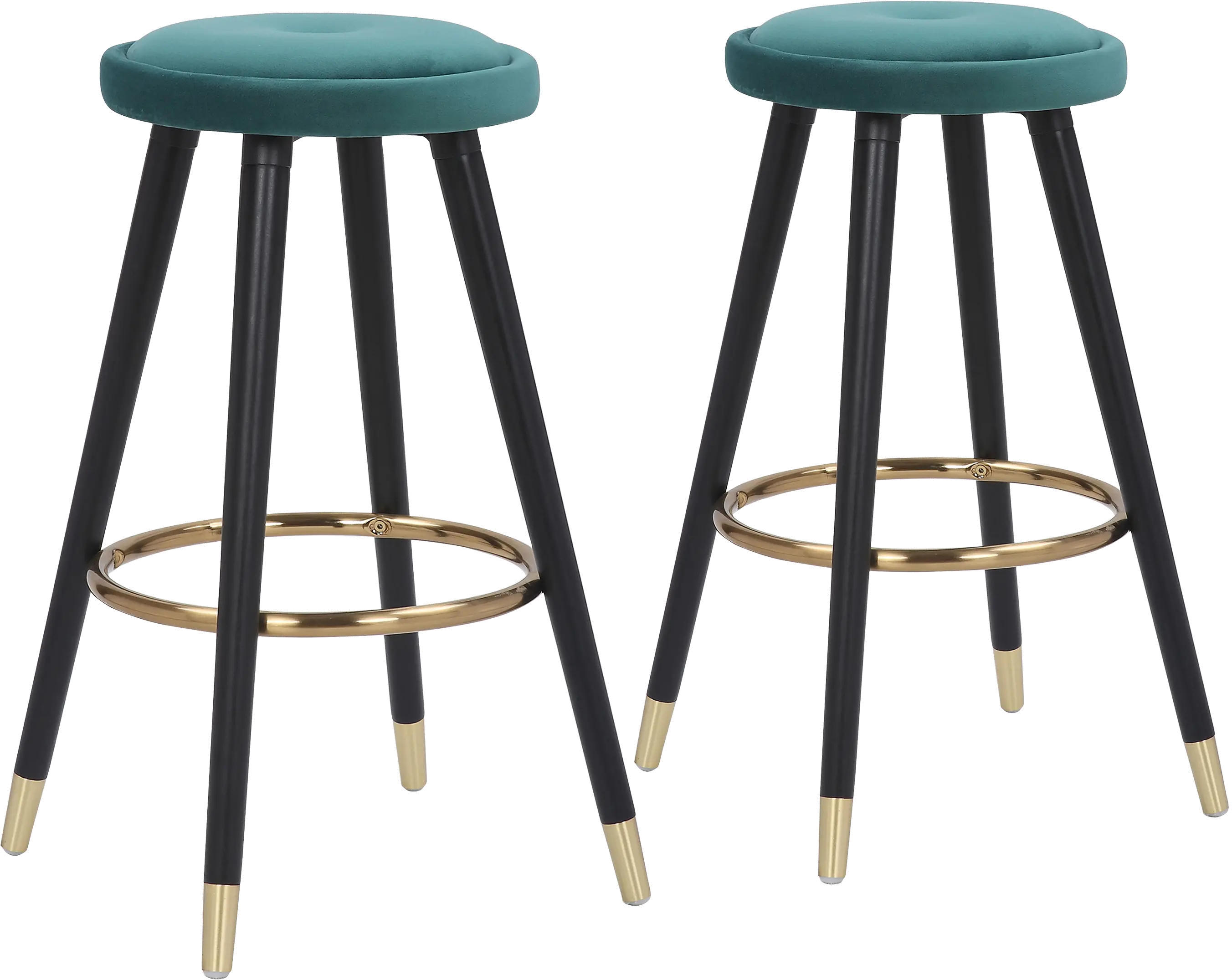 B26-CAVLERBKVGN2 Green Velvet Counter Stool (Set of 2) - Cavalier-2