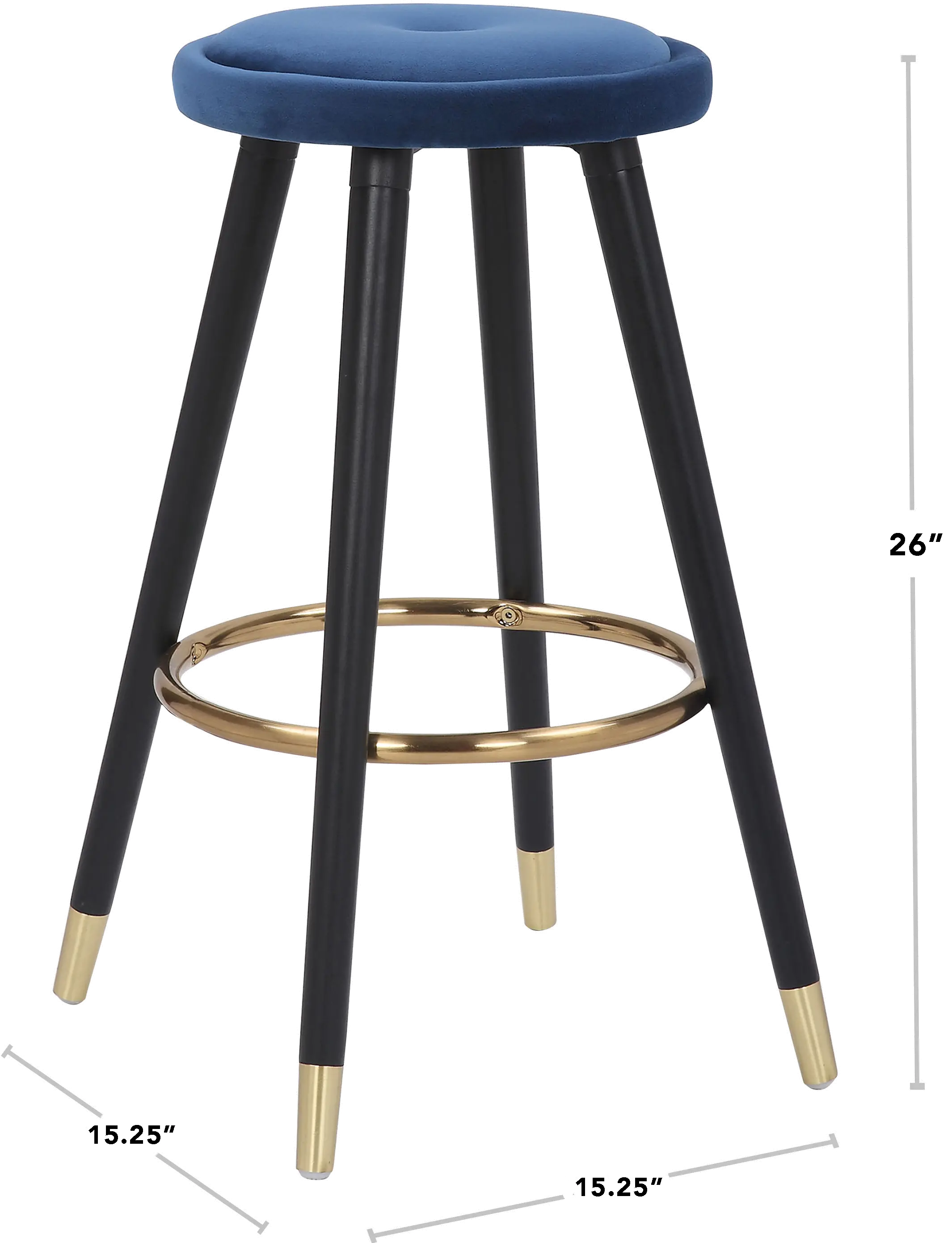 B26-CAVLERBKVGN2 Green Velvet Counter Stool (Set of 2) - Cavalier-8