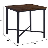 Wood and Metal Square Counter Height Dining Room Table - Attributes-4