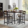 Wood and Metal 5 Piece Counter Height Dining Room Set - Attributes