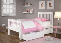Classic Mission White Twin Bed with Storage - Monaco