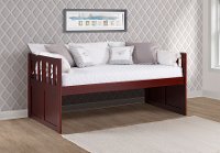 Classic Mission Merlot Twin Captain's Bed