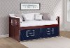 Classic Mission Merlot Twin Captain's Bed with Blue Tent