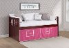 Classic Mission Merlot Twin Captain's Bed with Pink Tent