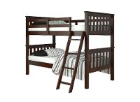 Cappuccino Brown Twin over Twin Bunk Bed - Arts & Crafts-2
