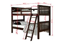 Cappuccino Brown Twin over Twin Bunk Bed - Arts & Crafts-3