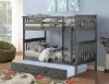 Mission Gray Twin-over-Twin Bunk Bed with Trundle - Craftsman