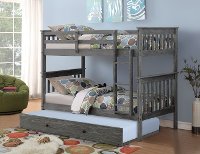 Mission Gray Twin-over-Twin Bunk Bed with Trundle - Craftsman