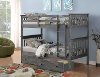 Gray Twin-over-Twin Bunk Bed with Storage - Craftsman