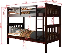 Dark Cappuccino Brown Twin-over-Twin Bunk Bed - Craftsman-3