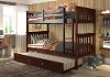 Dark Brown Twin-over-Twin Bunk Bed with Trundle - Craftsman