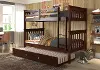 Dark Brown Twin-over-Twin Bunk Bed with Trundle - Craftsman