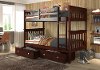 Dark Brown Twin-over-Twin Bunk Bed with Storage - Craftsman