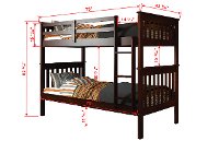 Dark Brown Twin-over-Twin Bunk Bed with Storage - Craftsman-3