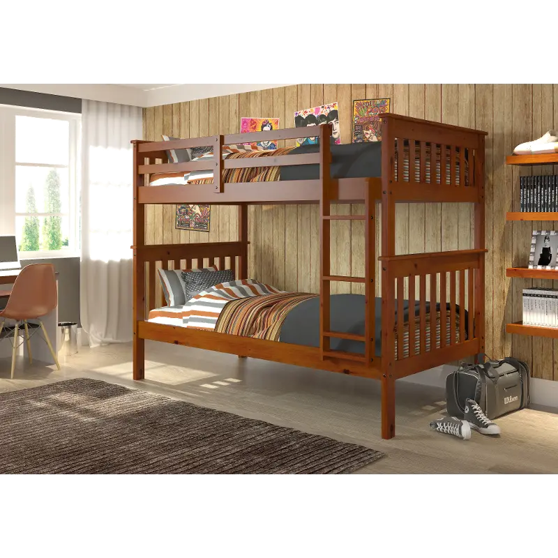 Craftsman Espresso Brown Twin-over-Twin Bunk Bed